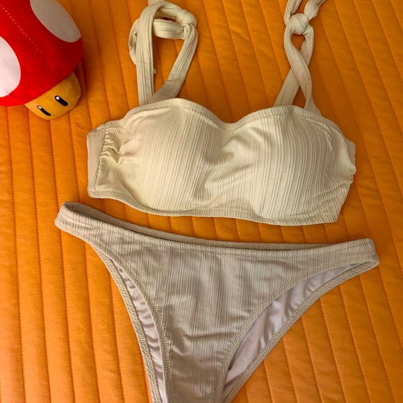 Shade Shore Swim Shade Shore White Busty Bikini Top With Bow